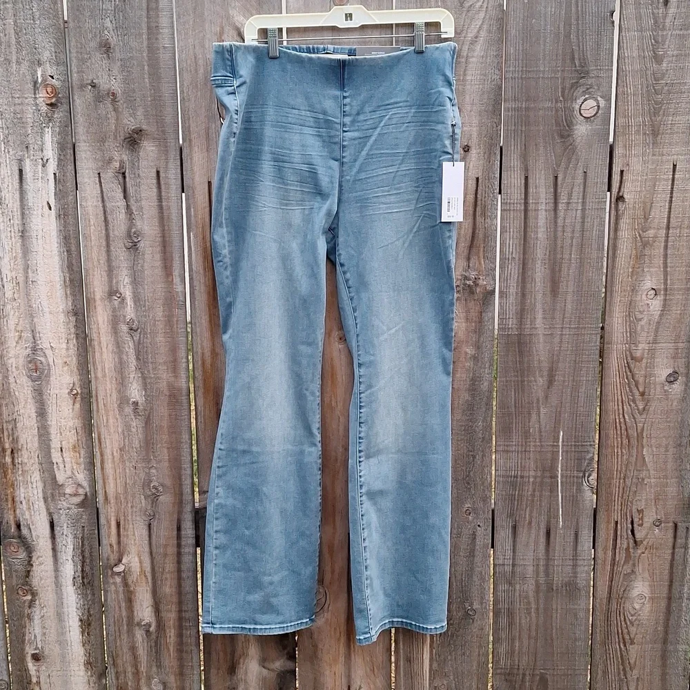 soft surroundings bootcut full length comfort waist jeans Sz L 14-16 NWT